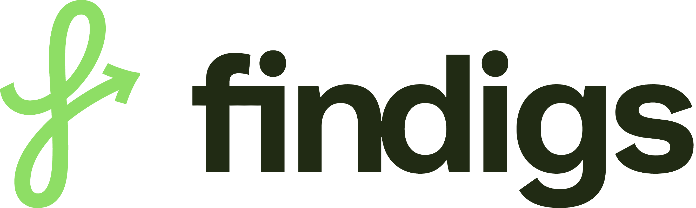 Findigs wordmark, dark on light