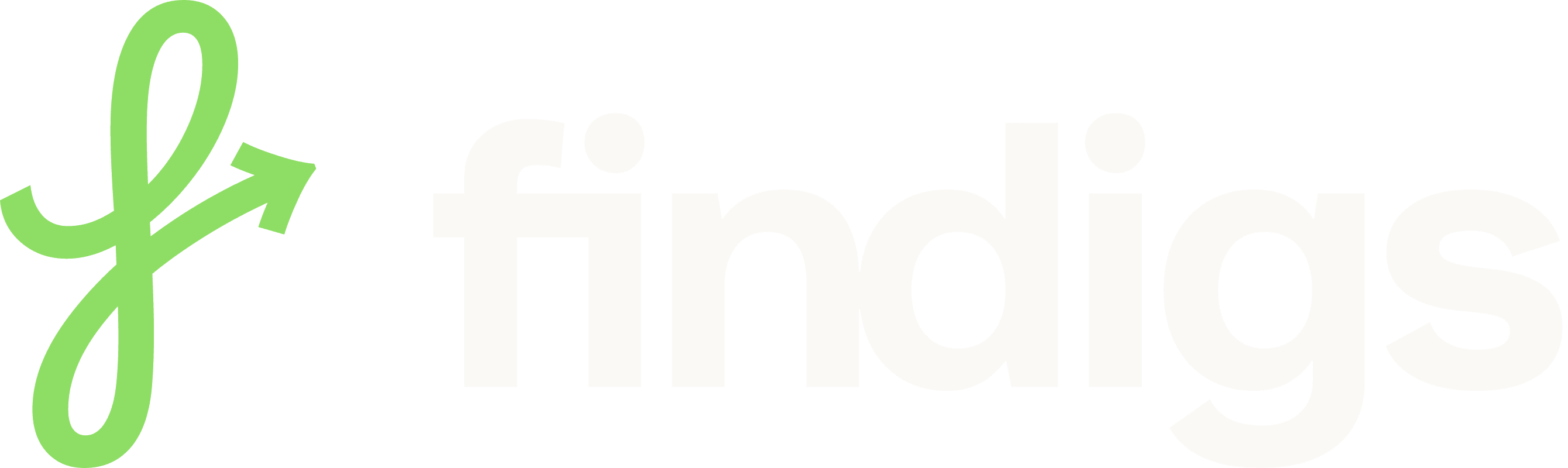 Findigs wordmark, light on dark